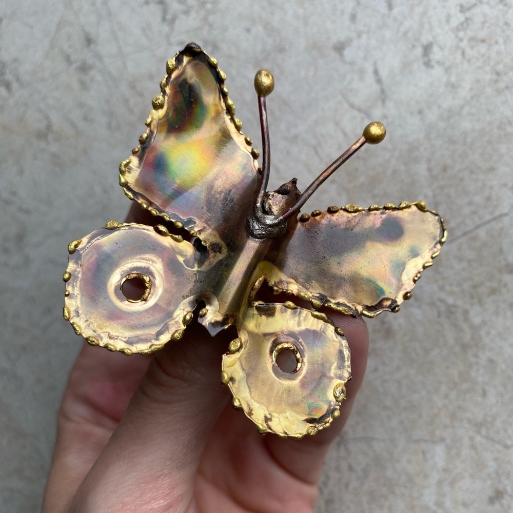 Metal Welded Butterfly Pin Abalone